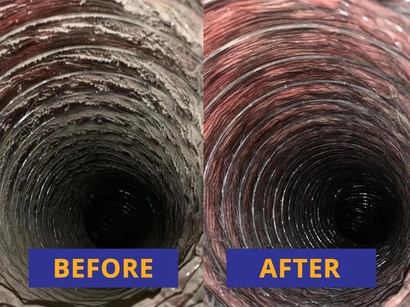 American Air Duct Cleaning Of Tacoma technician cleaning ductwork